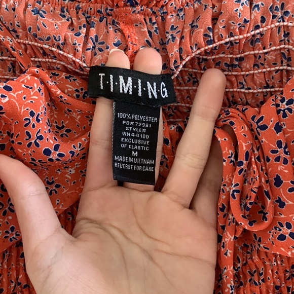 Salmon spaghetti-srap ribbed crop top - Picture 3 of 4